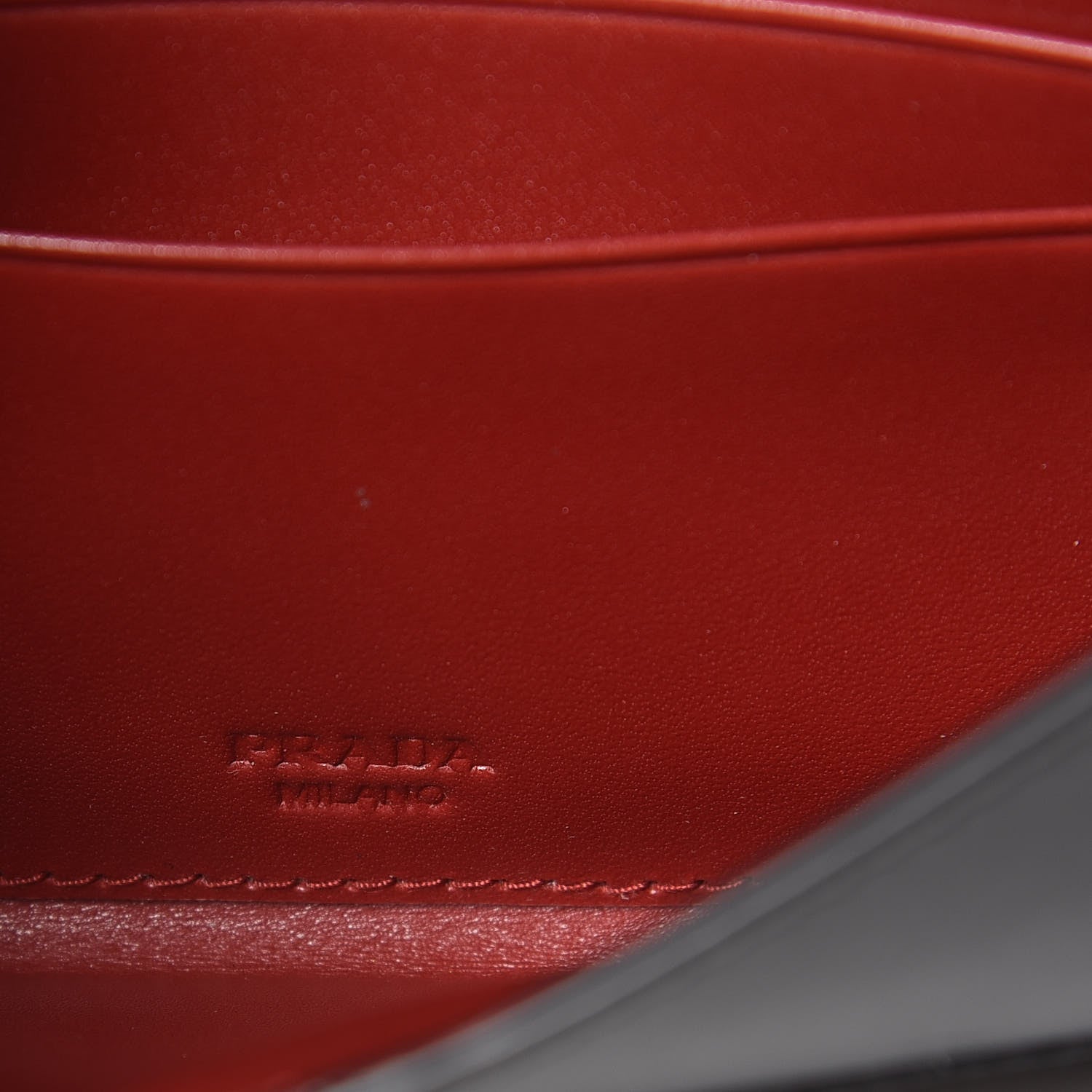 Prada Box Calfskin Envelope Wallet Black Fuoco 6 of 11