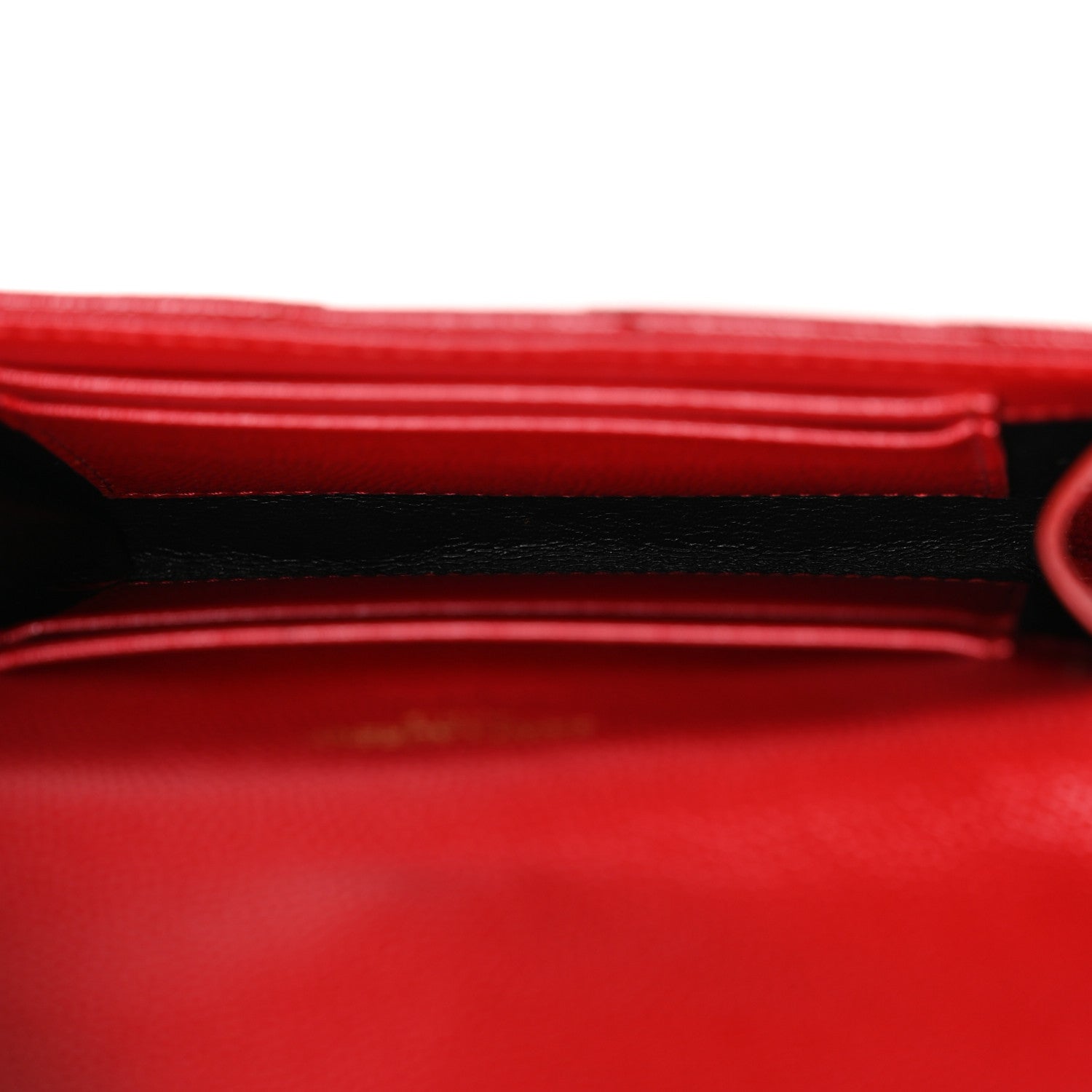 Saint Laurent Grain De Poudre Matelasse Chevron Small Monogram Envelope Wallet Bandana Red 5 of 8