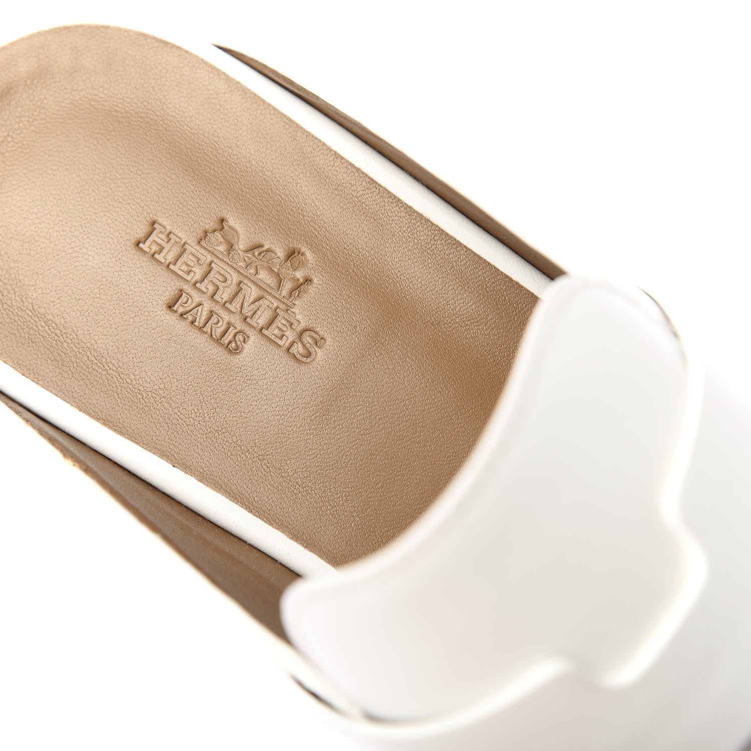 Hermes Smooth Calfskin Calya Mule 36 White 8 of 9