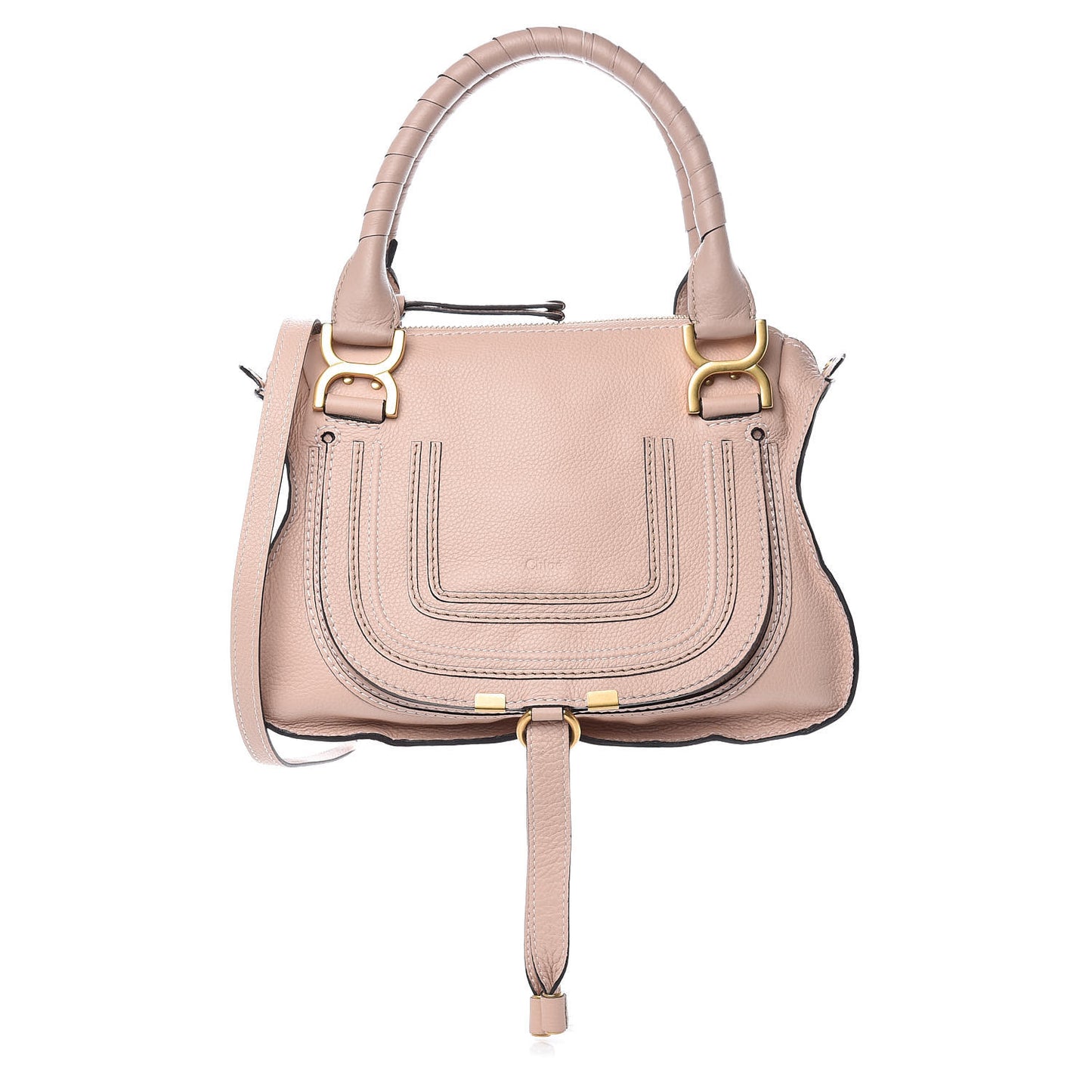 Calfskin Small Marcie Satchel Blush Nude