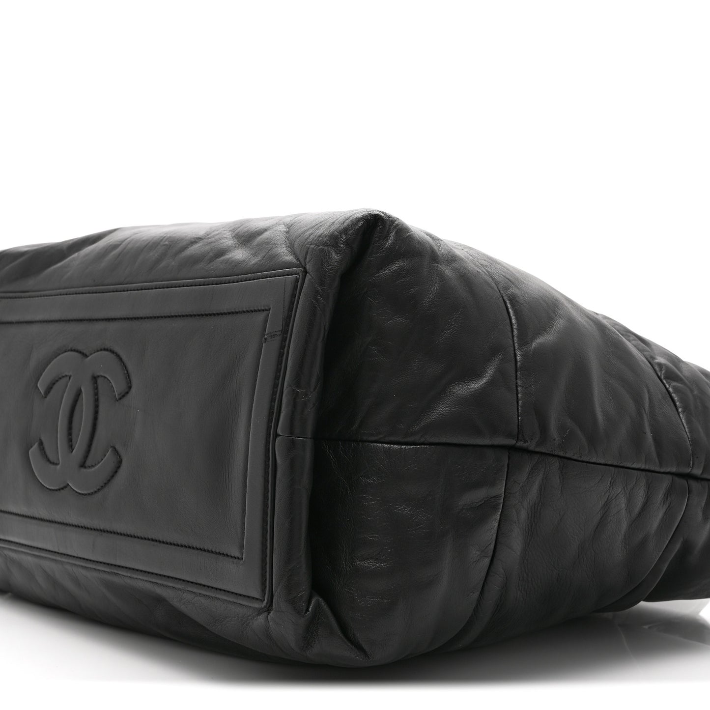 Lambskin Quilted Medium Coco Cocoon Reversible Tote Black