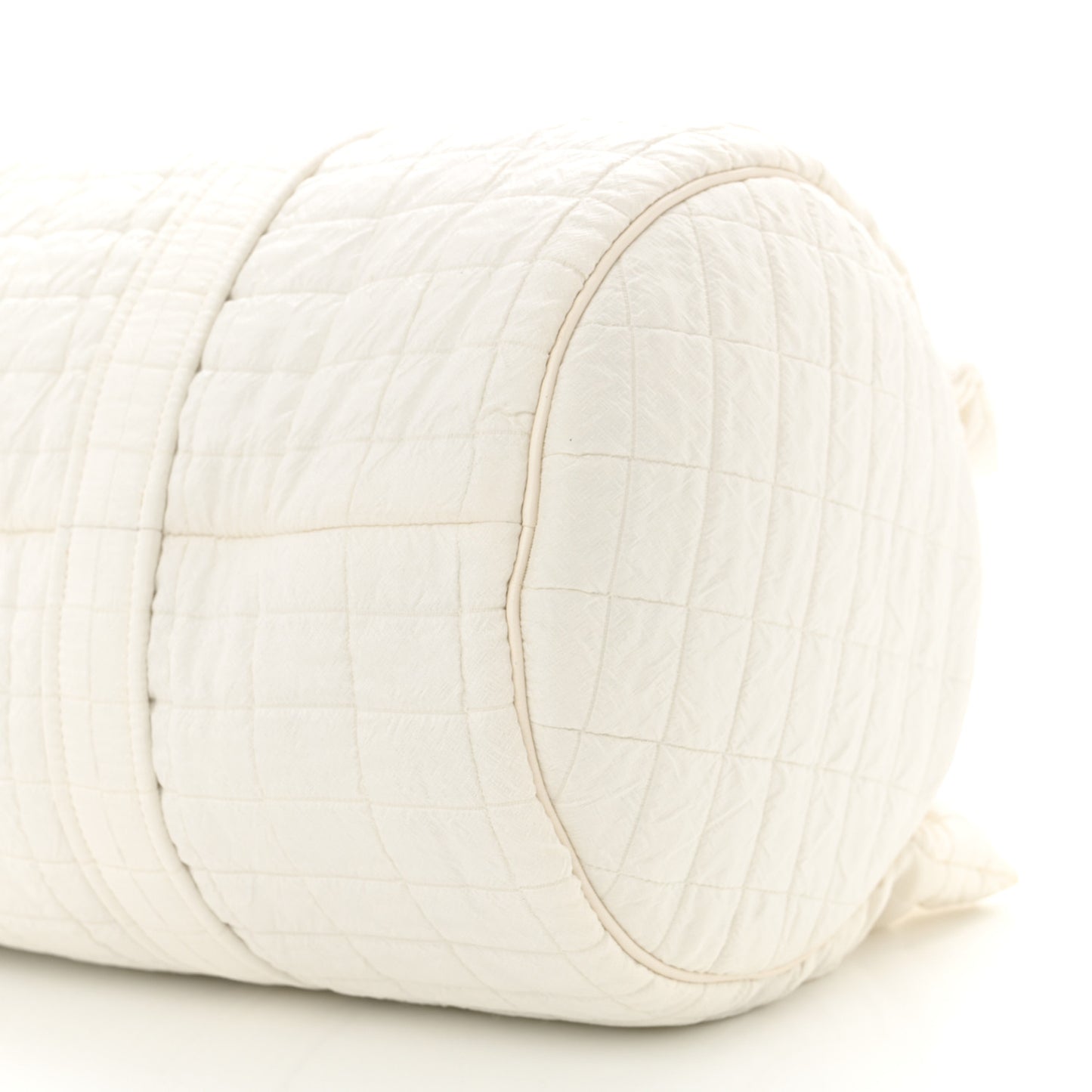 Nylon Gloria Quilted Travel Bag Milky White
