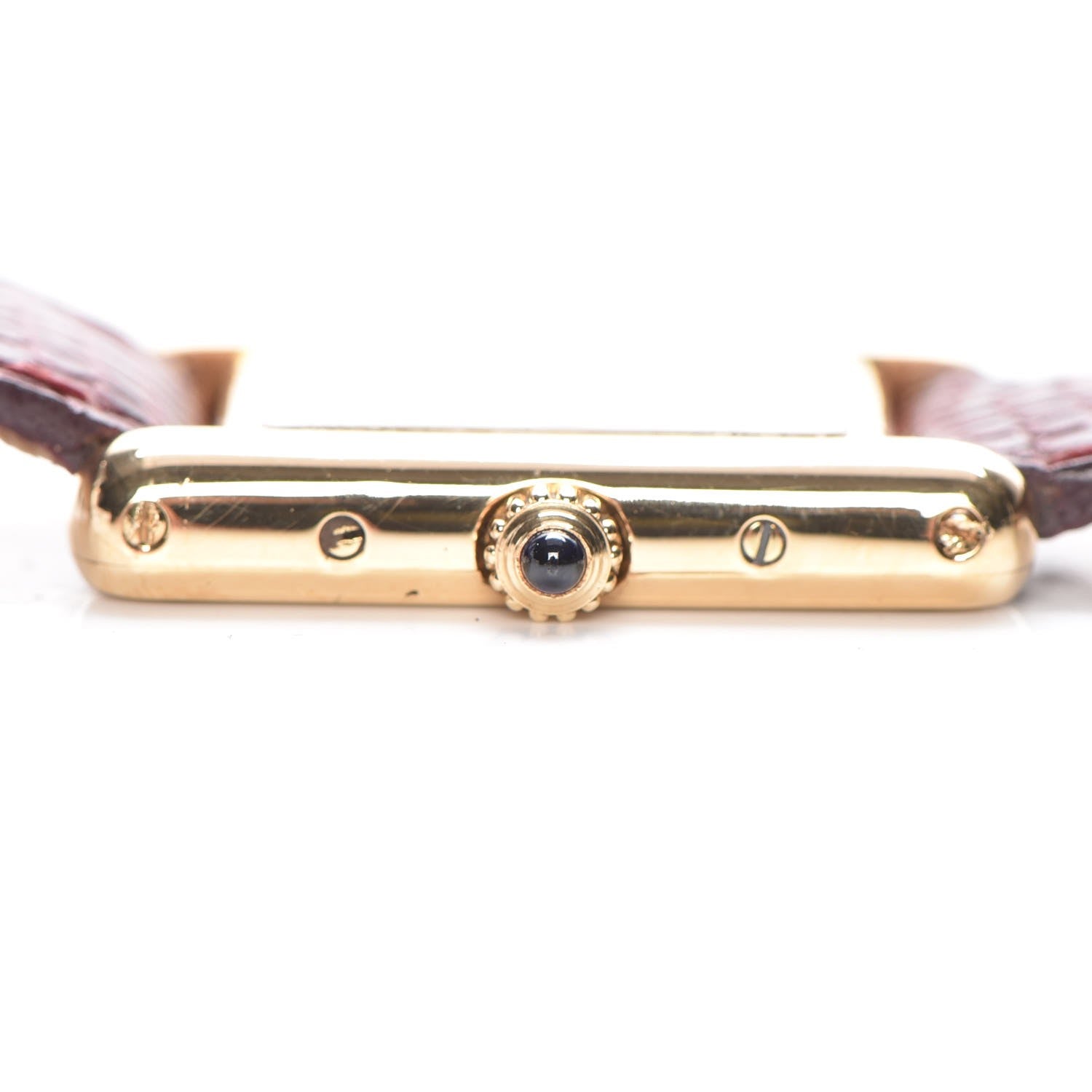 Cartier Sterling Silver Vermeil Lizard 20mm Must de Cartier Tank Quartz Watch Red 8 of 8