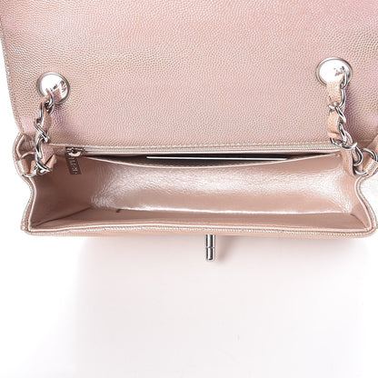 Chanel Iridescent Caviar Chevron Quilted Mini Rectangular Flap Light Gold 5 of 13