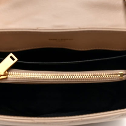 Saint Laurent Calfskin Y Quilted Monogram Small Loulou Chain Satchel Dark Beige 5 of 9