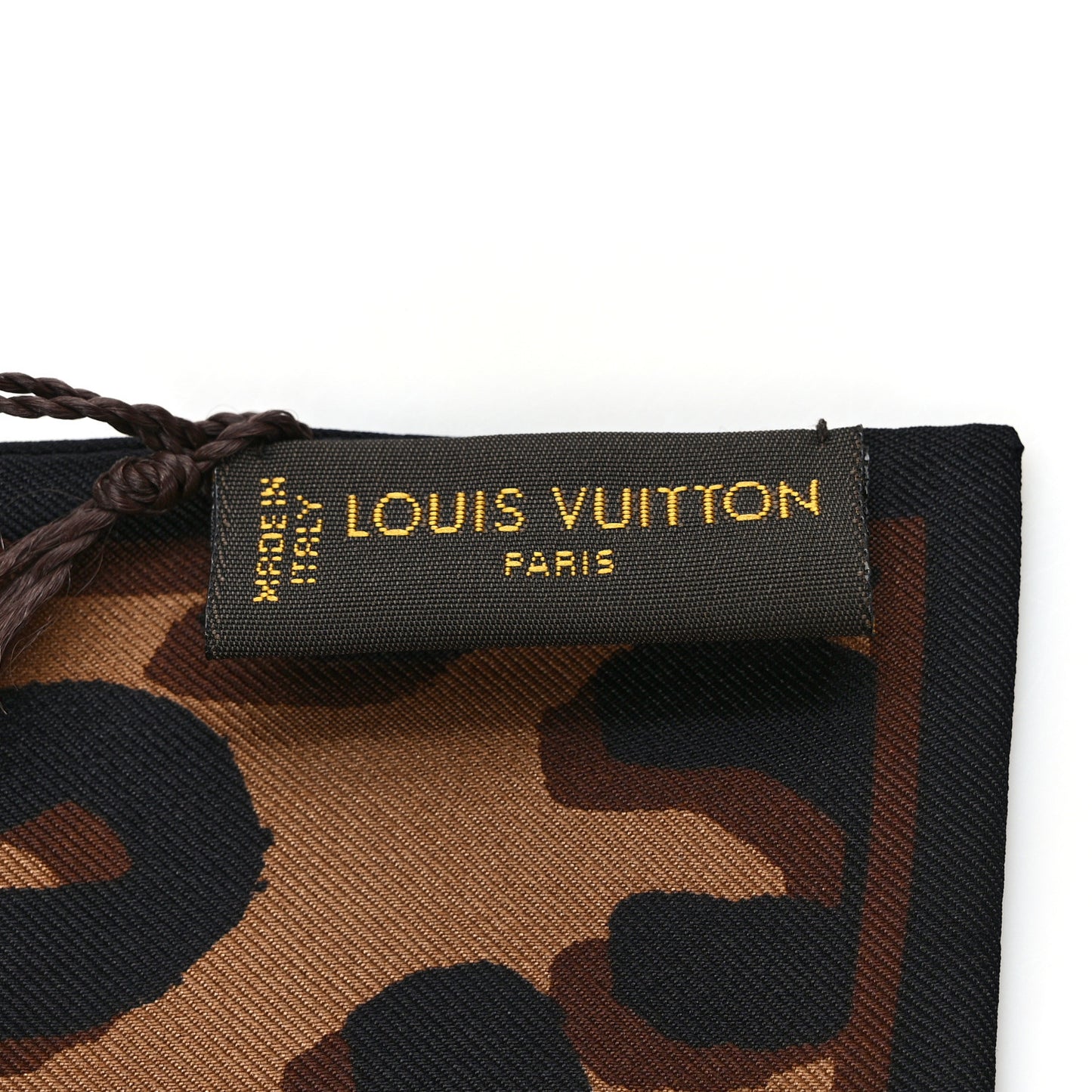 Silk Leopard Bandeau Scarf Marron