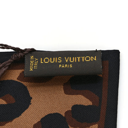 Louis Vuitton Silk Leopard Bandeau Scarf Marron 3 of 3