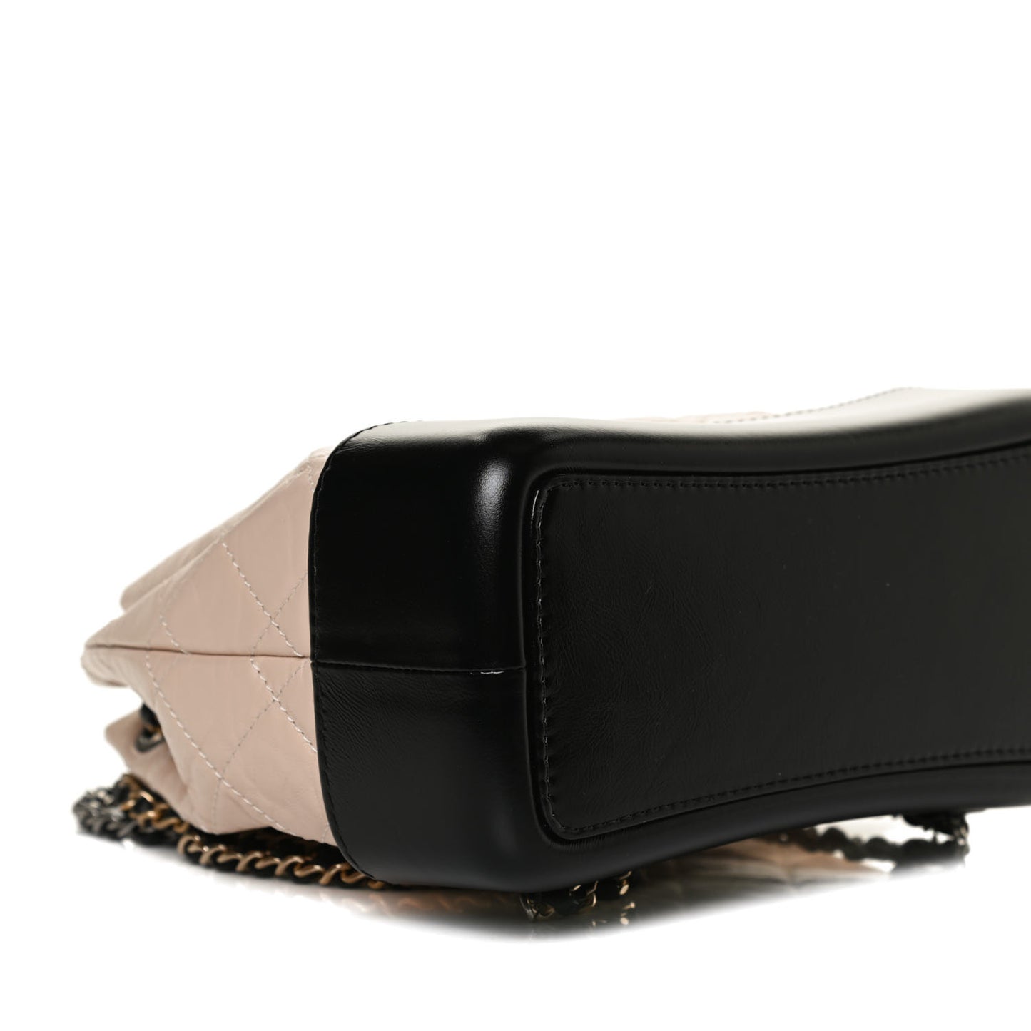 Aged Calfskin Quilted Small Gabrielle Backpack Beige Black