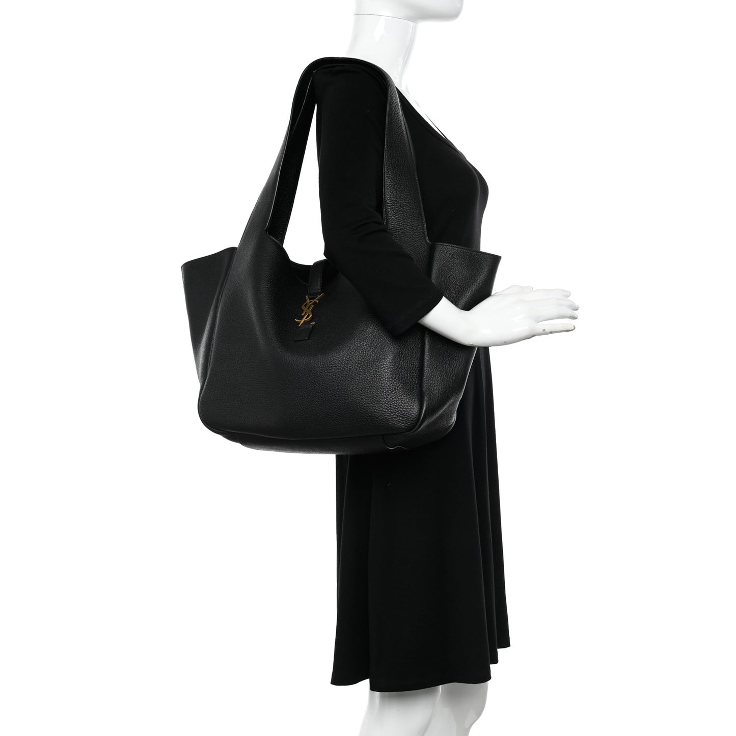 Grained Deerskin Bea Tote Black