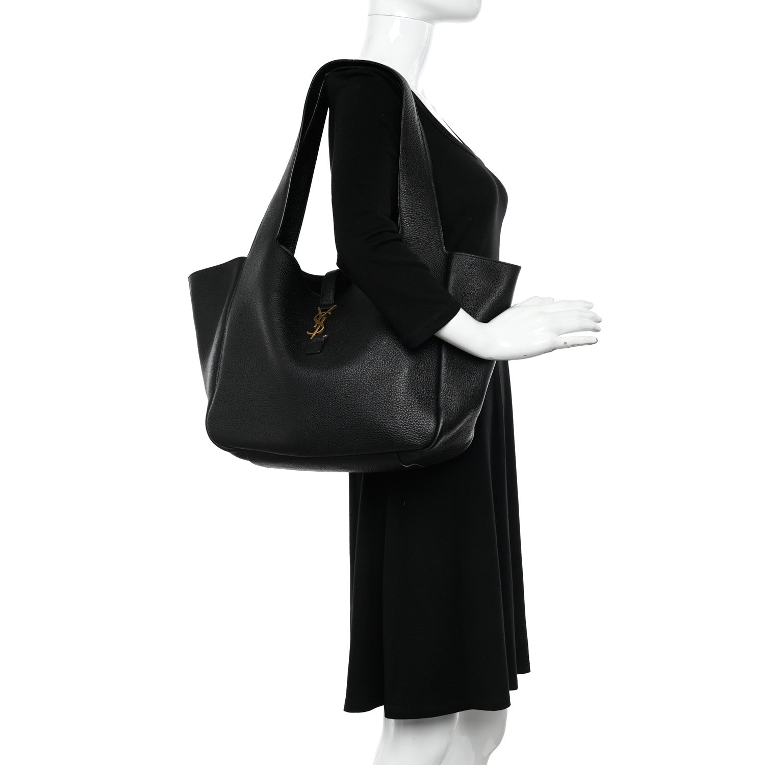 Saint Laurent Grained Deerskin Bea Tote Black 2 of 9