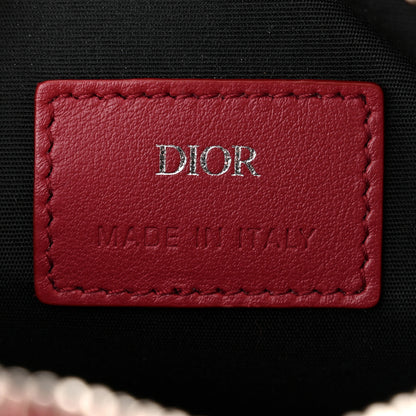 Christian Dior Calfskin Oblique Galaxy Perforated World Tour Messenger Pouch Red White 6 of 10