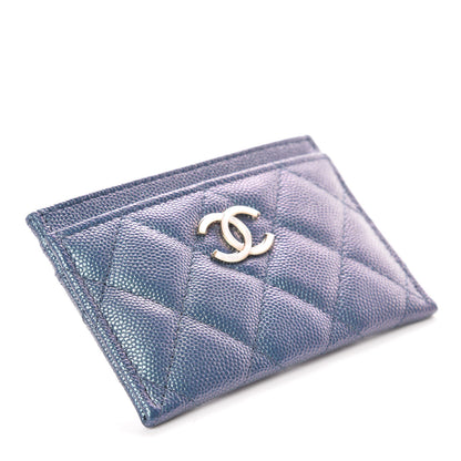 Chanel Iridescent Caviar Quilted Card Holder Dark Blue 4 of 9