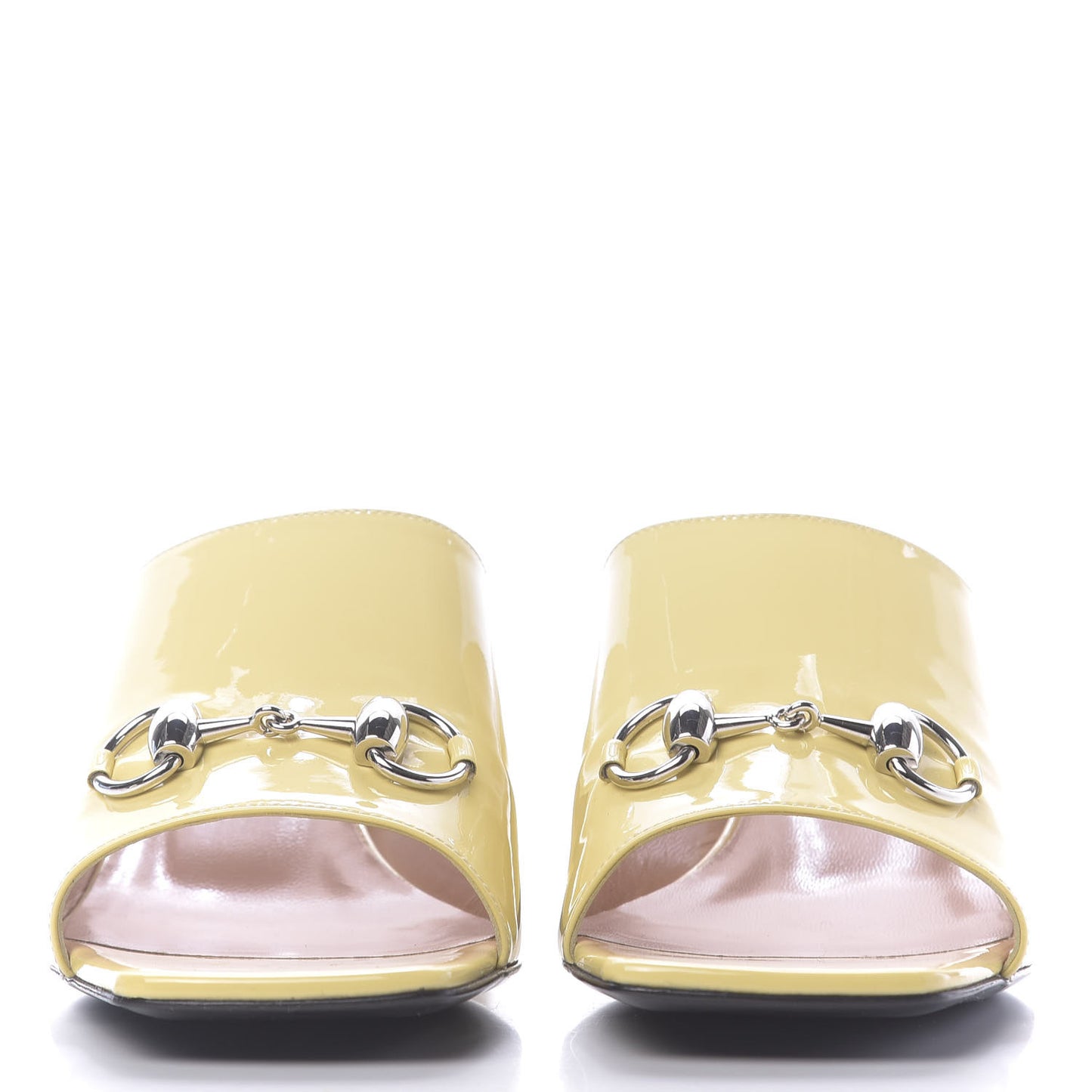 Patent Lexi Horsebit Mid-Heel Slide Sandals 40 Burro