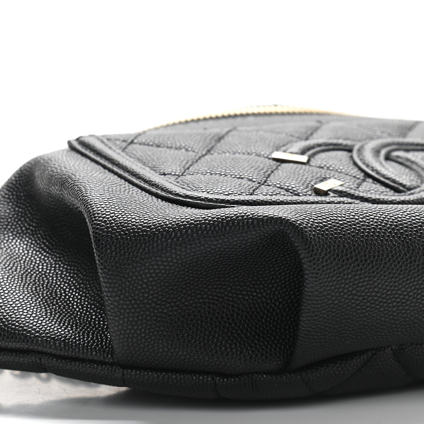 Caviar Quilted Filigree Waist Bag Black