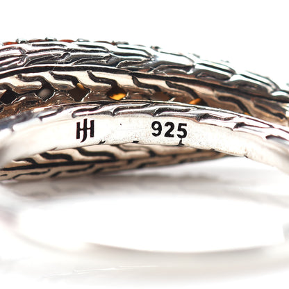 John Hardy Sterling Silver Garnet Citrine Sapphire Pyrite Marcasite Classic Chain Lava Ring 54 6.75 5 of 5