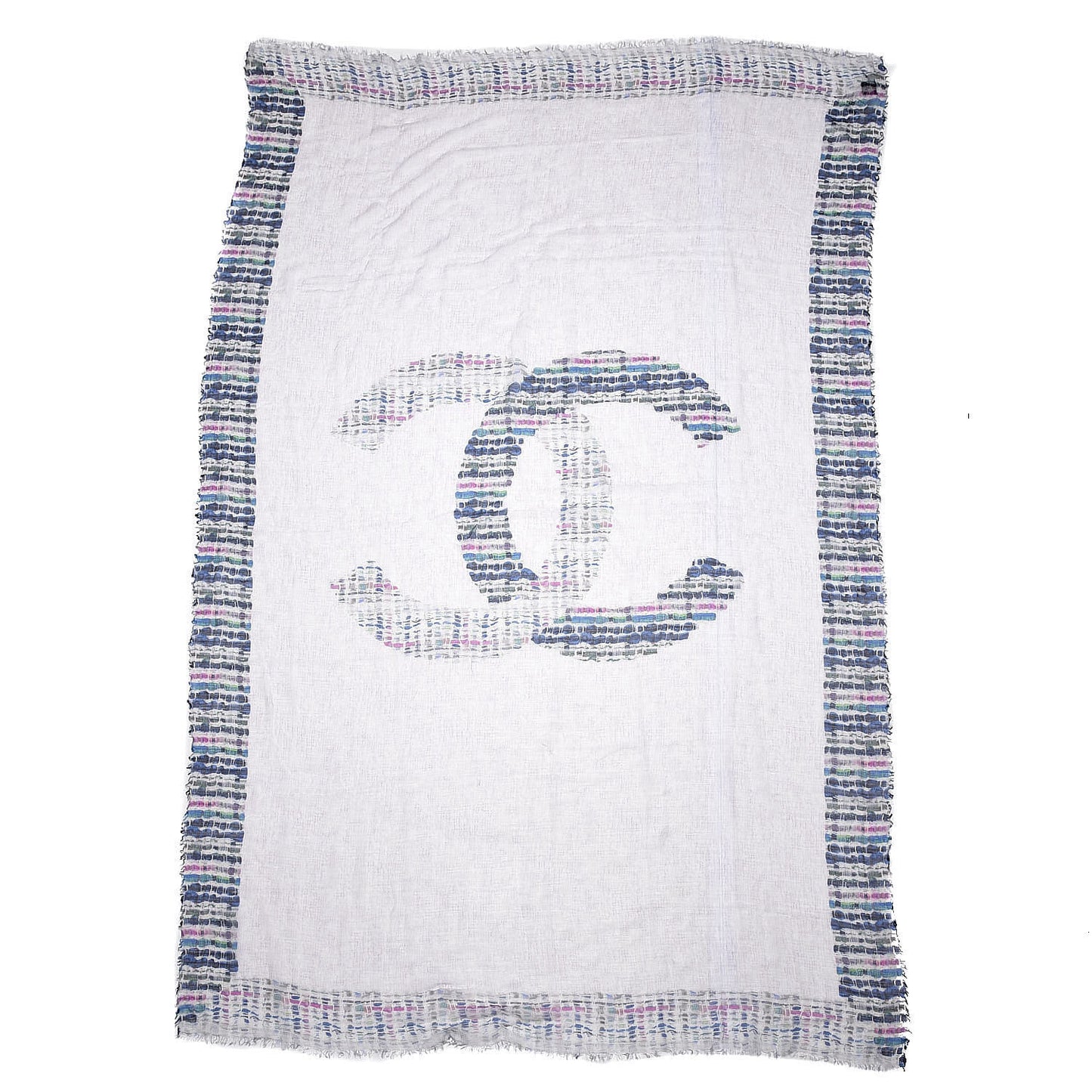 Cashmere Silk CC Scarf Purple Navy