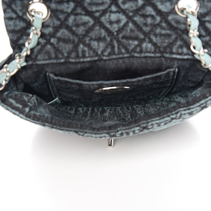 Chanel Washed Denim Quilted Small Denimpression Flap Blue Black 4 of 10