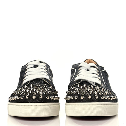 Christian Louboutin Crosta CometeSpikes Womens Vieira 2 Flat Crosta Comete Sneakers 40 Black Silver 2 of 9
