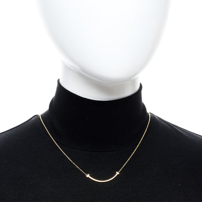 Tiffany 18K Yellow Gold Small T Smile Pendant Necklace 2 of 5