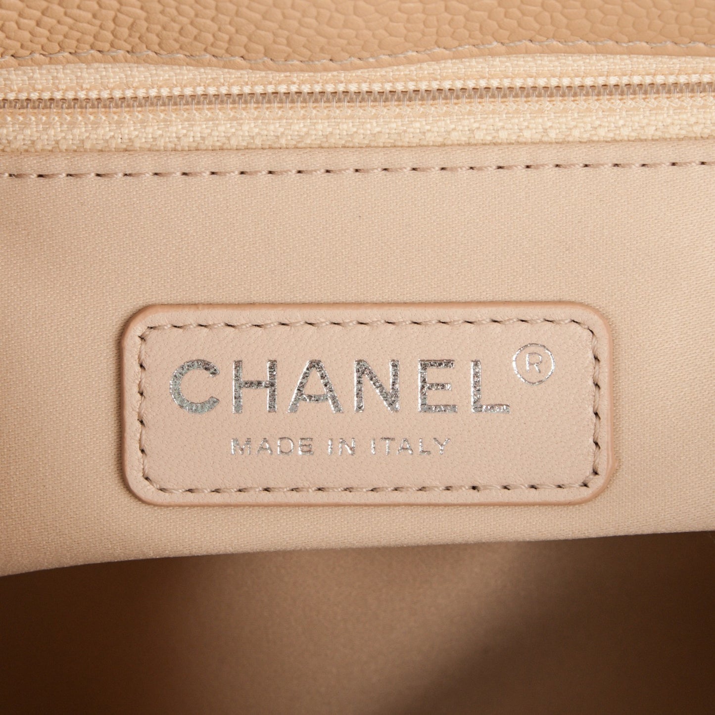 Caviar Quilted Grand Shopping Tote GST Beige Clair