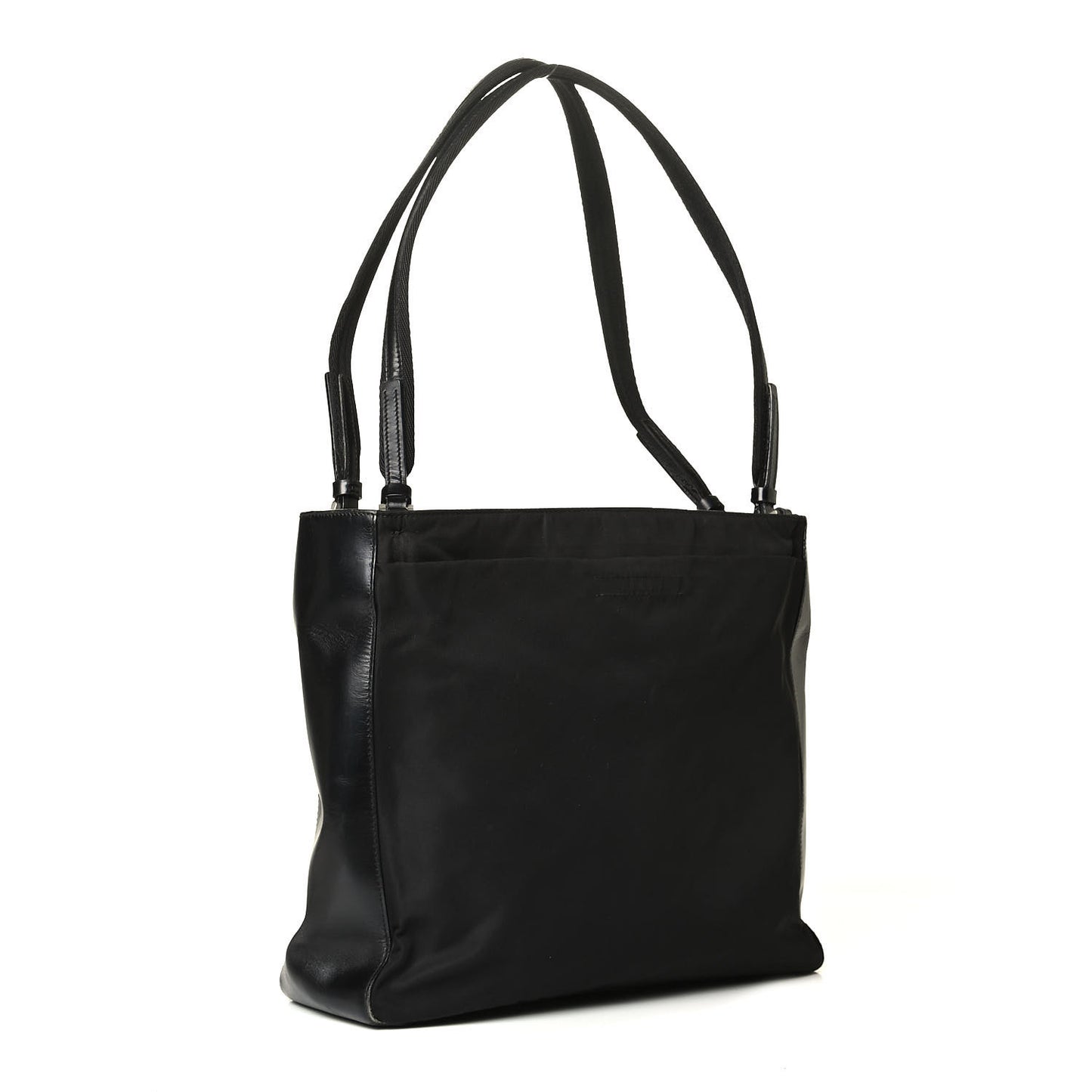Tessuto Nylon Soft Calf Shoulder Bag Black