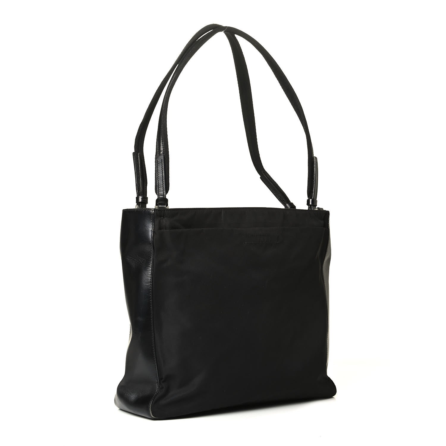 Prada Tessuto Nylon Soft Calf Shoulder Bag Black 2 of 8