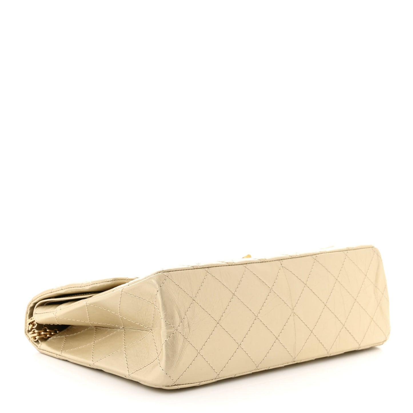 Metallic Aged Calfskin Quilted 2.55 Reissue 226 Flap Pale Gold