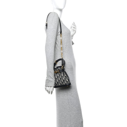 Christian Dior Oblique Calfskin Small C'est Dior Bucket Bag Blue 2 of 9