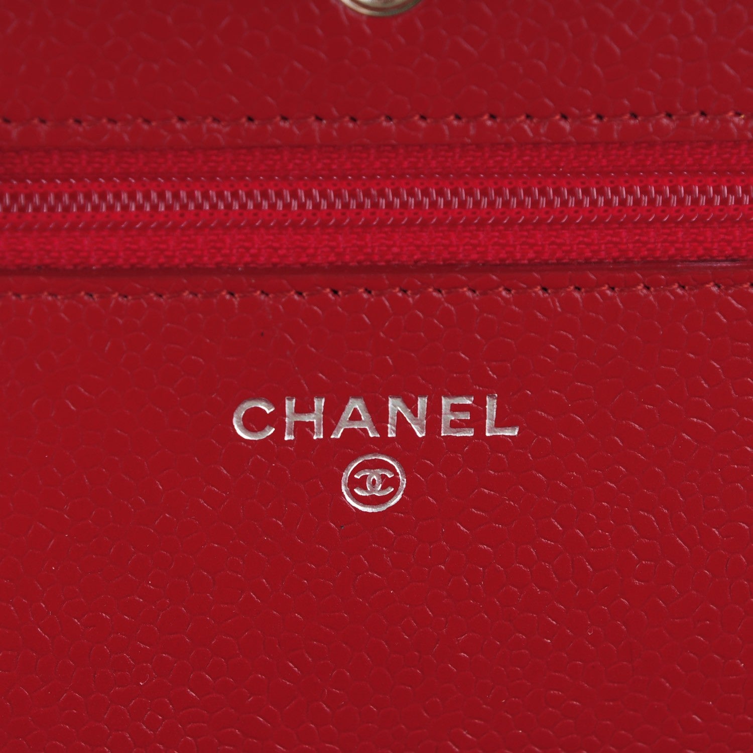 Chanel Caviar Quilted Wallet On Chain WOC Dark Red 6 of 8