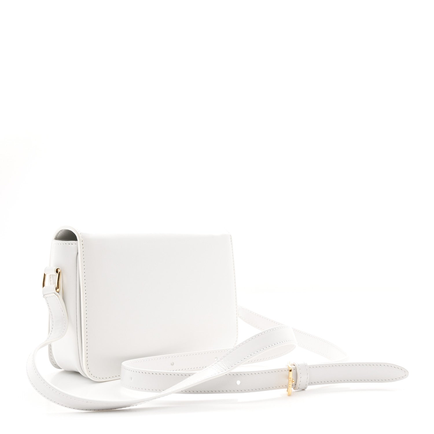 Celine Shiny Calfskin Teen Triomphe White 3 of 10