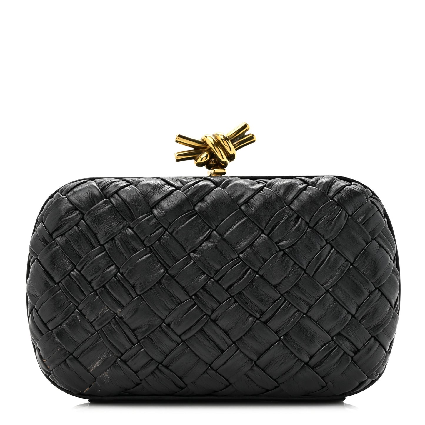 Nappa Intrecciato Knot Clutch Black