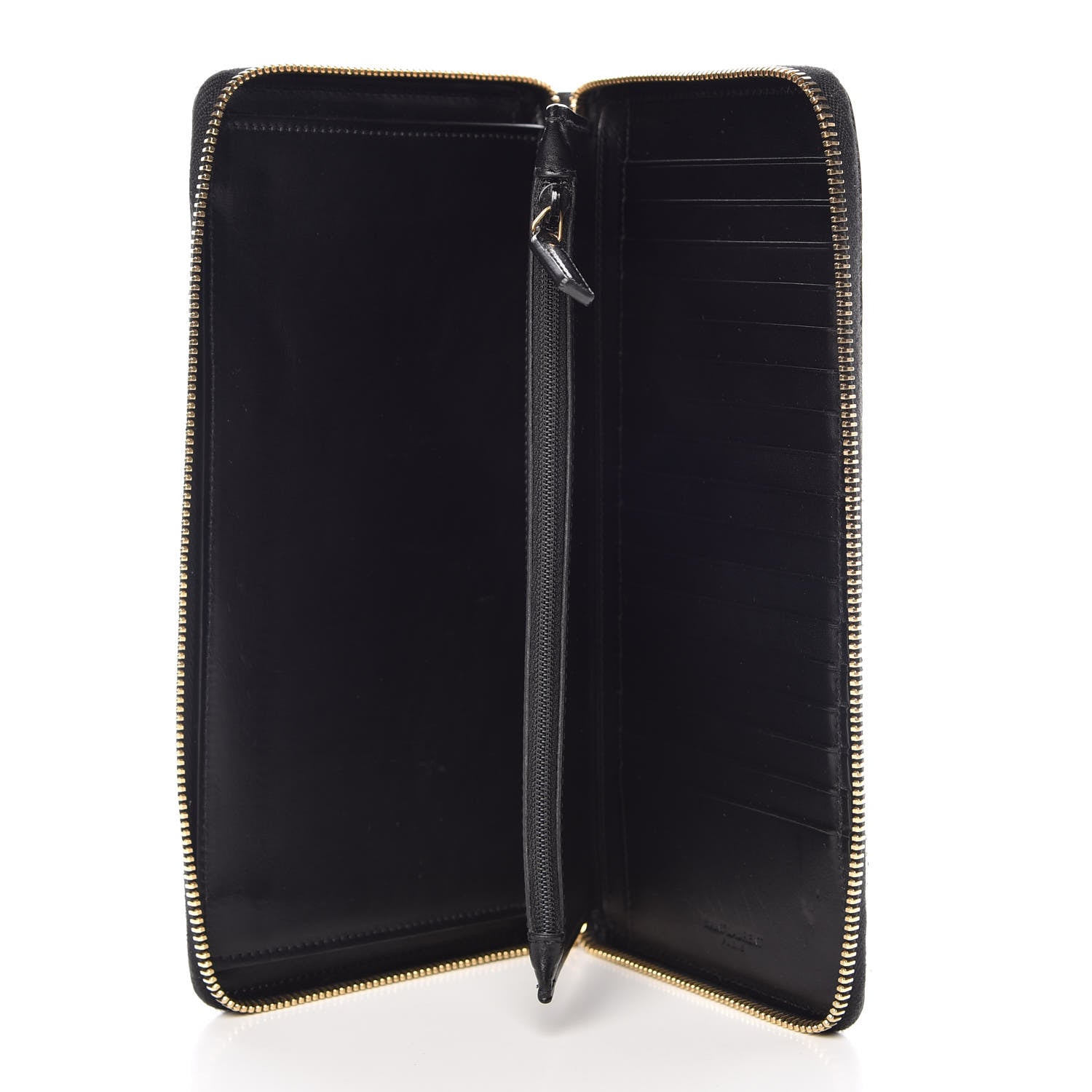 Saint Laurent Toile Monogram Long Zip Around Wallet Black 5 of 10