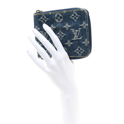 Louis Vuitton Denim Zip Compact Wallet Blue 2 of 10
