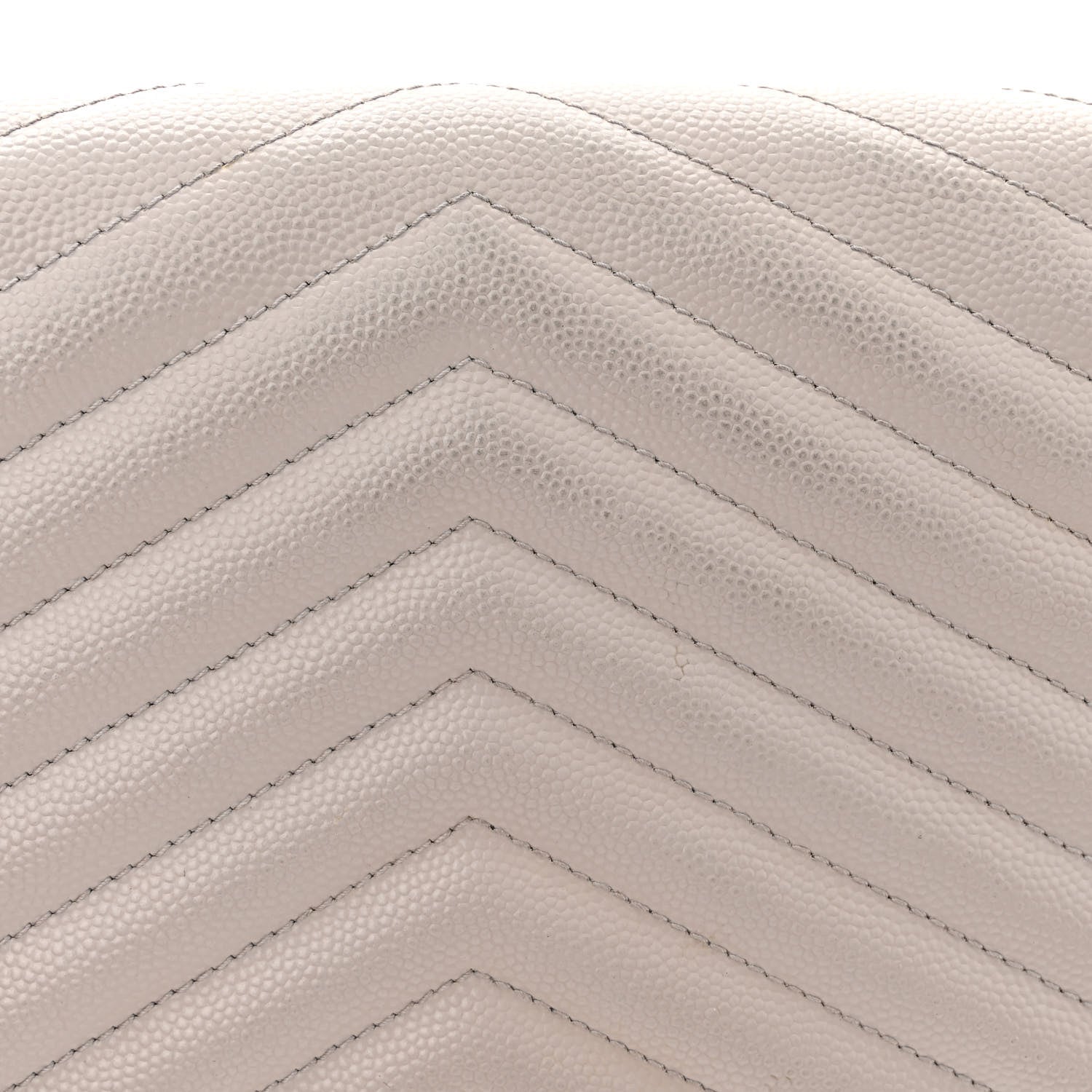 Saint Laurent Grain De Poudre Matelasse Chevron Monogram Envelope Chain Wallet Fog 11 of 13