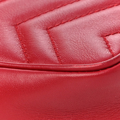 Gucci Calfskin Matelasse Super Mini GG Marmont Shoulder Bag Hibiscus Red 15 of 19