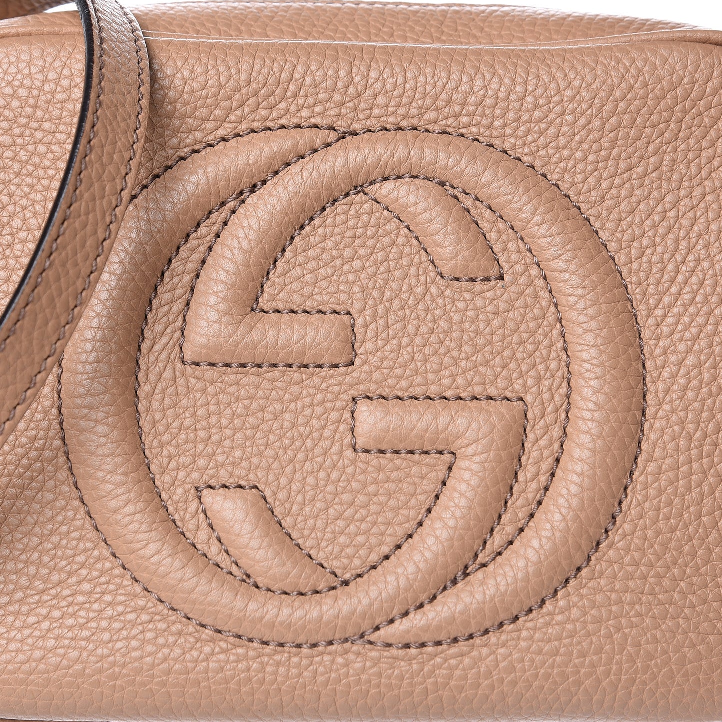 Pebbled Calfskin Small Soho Disco Bag Camelia