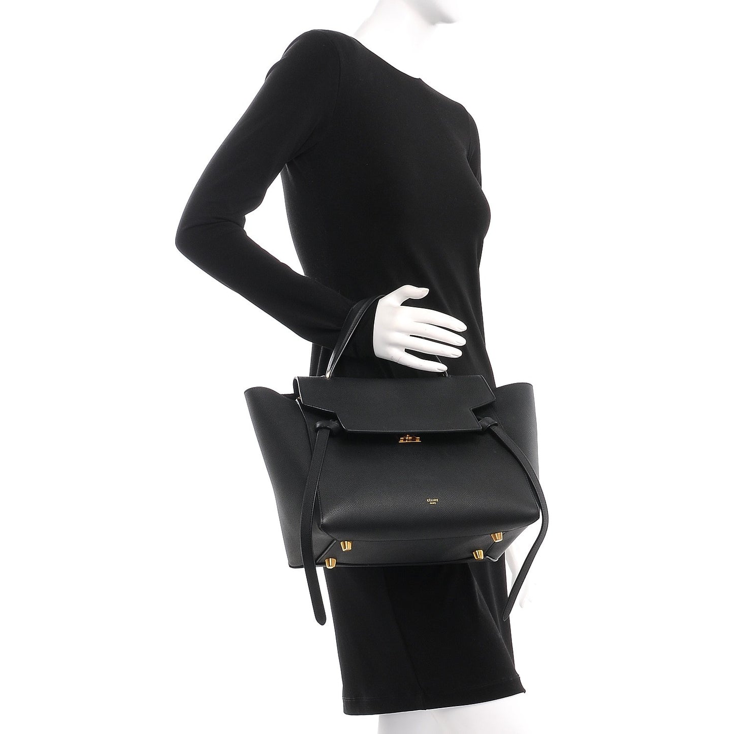Grained Calfskin Mini Belt Bag Black