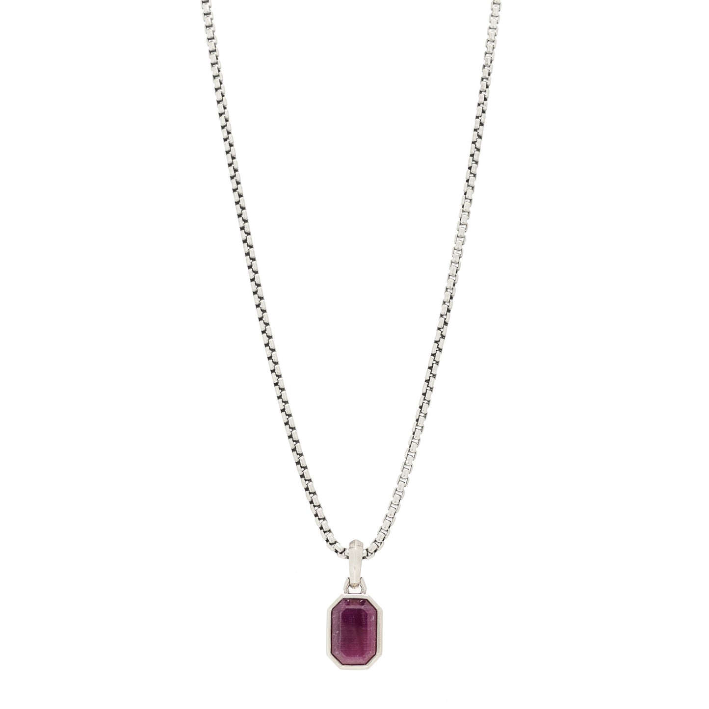 Sterling Silver Ruby Love Amulet Pendant Necklace