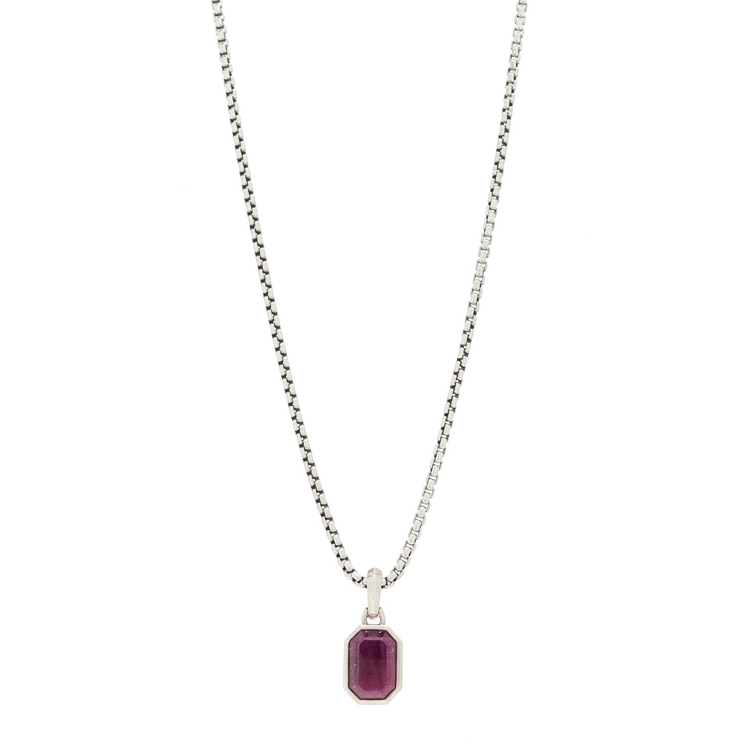 David Yurman Sterling Silver Ruby Love Amulet Pendant Necklace 1 of 6