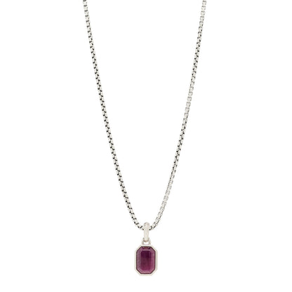 David Yurman Sterling Silver Ruby Love Amulet Pendant Necklace 1 of 6