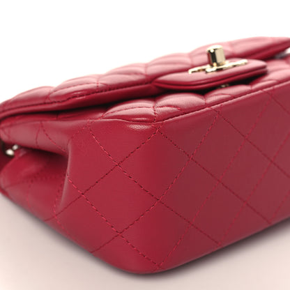 Chanel Lambskin Quilted Mini Square Flap Dark Pink 8 of 9