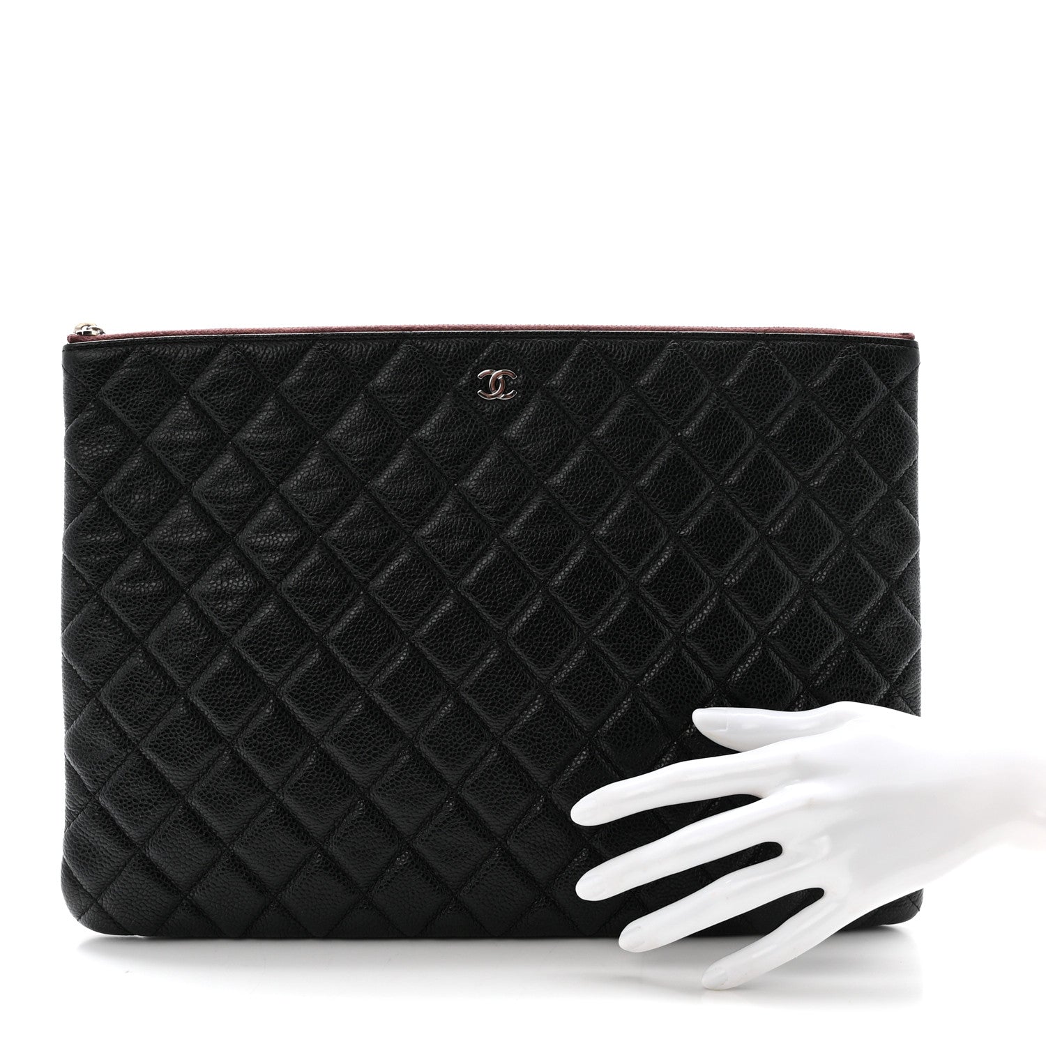 Chanel Caviar Quilted Large Cosmetic Case Black 2 of 7