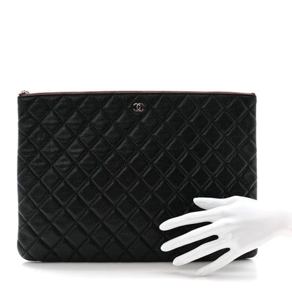 Chanel Caviar Quilted Large Cosmetic Case Black 2 of 7