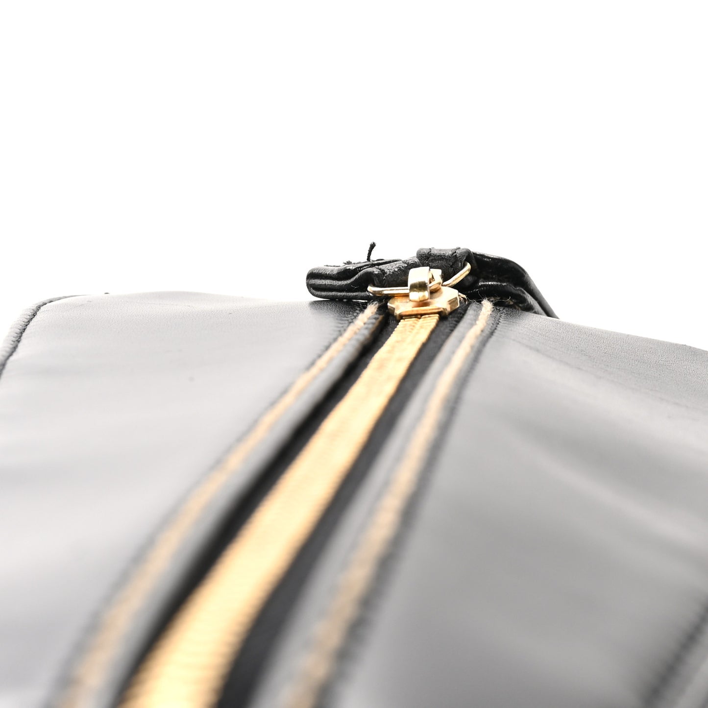 Calfskin Wild Stitch Vertical Top Handle Bag Black