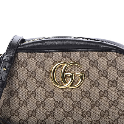 Gucci Monogram Matelasse Diagonal Small GG Marmont Chain Shoulder Bag Beige Black 11 of 11