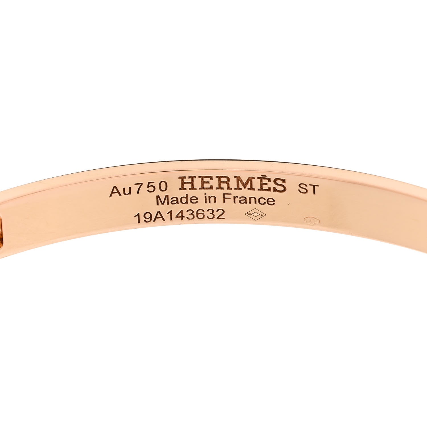Hermes 18K Rose Gold Diamond PM H D'Ancre Bracelet ST 3 of 4