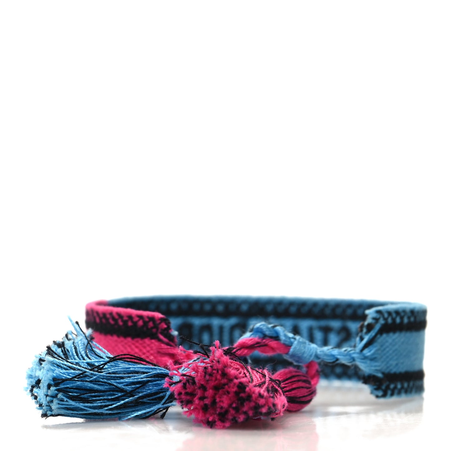 Woven Cotton J'Adior Friendship Bracelet Pink Fluorescent Blue