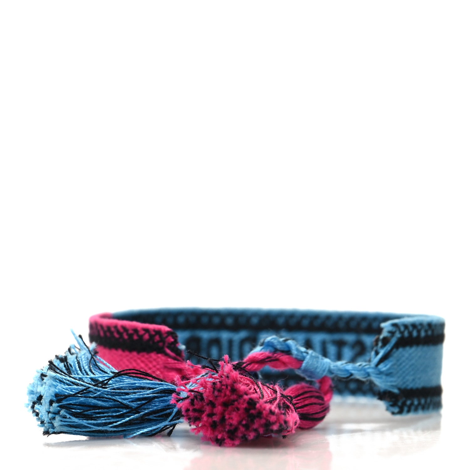 Christian Dior Woven Cotton J'Adior Friendship Bracelet Pink Fluorescent Blue 3 of 3