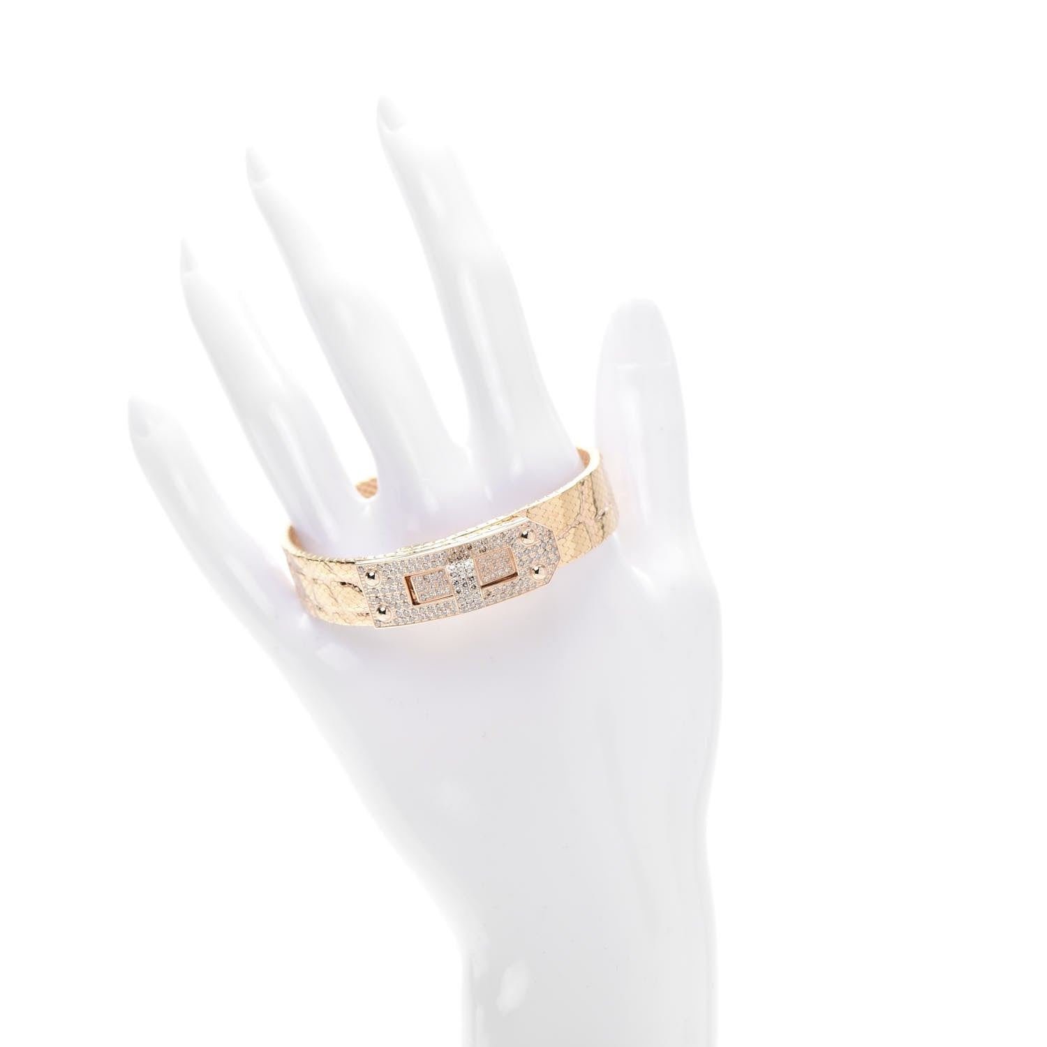 Hermes 18K Rose Gold Diamond MM Kelly Milanese Bracelet ST 2 of 5