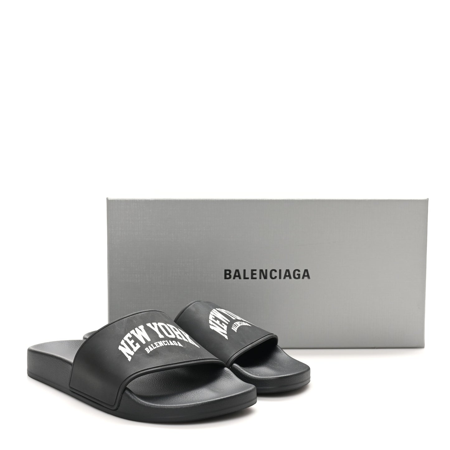 Rubber New York Womens New York Pool Slide Sandals 37 Black